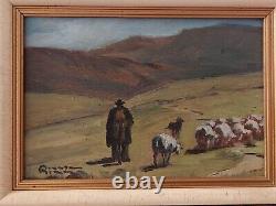 Old Painting Painting Hsb Dipinto Gemälde Olio Sur Bois Signed