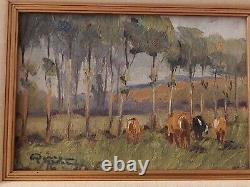 Old Painting Painting Hsb Dipinto Gemälde Olio Sur Bois Signed