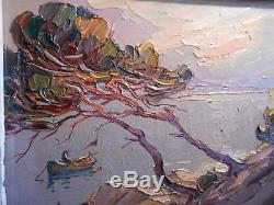 Old Painting Painting Signed Elie Bernadac Bord Mer Nice Cote D 'azur Framed