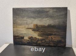 Old Painting Signed 19th Century Oil on Wood