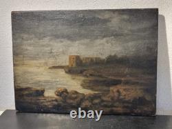 Old Painting Signed 19th Century Oil on Wood
