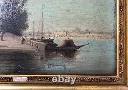 Old Painting Signed Ferdinand Happiness, Presumed View Of The Bosphorus, Painting, 19th