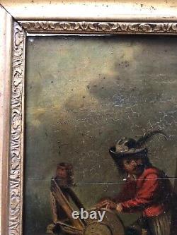Old Painting Signed, Framed, The Remoulder, Oil On Panel, Painting, 19th