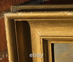 Old Paintings. Marine Landscape with Sails Oil Painting on Wood Panel