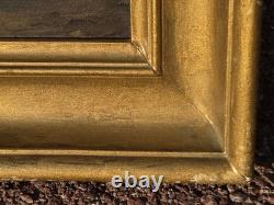 Old Paintings. Marine Landscape with Sails Oil Painting on Wood Panel