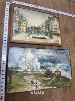 Old Paris Paintings Oil on Wood Lot of 2 Years 85 and 86 Signed T Erika