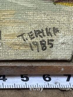 Old Paris Paintings Oil on Wood Lot of 2 Years 85 and 86 Signed T Erika