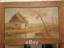 Old Pier / Mirror / Oil On Canvas, Landscape, Thatched House