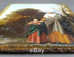 Old Table Educating Anne Marie Antique Oil Painting Oil Painting Dipinto