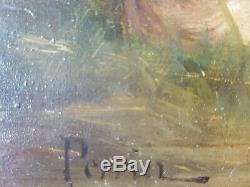 Old Table Game Hunting Dogs And Antique Oil Painting Oil Painting
