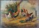 Old Table Hens And Rooster Antique Painting Oil Painting Dipinto Ölgemälde