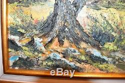 Old Table / Oil On Wood Signed, Provencal Village (provence Montfort)