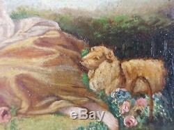 Old Table The Musette Painting Oil Panel Antique Oil Painting