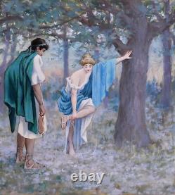Old Tableau by Henri Delavelle: Rome, Greek Antiquity, Illustration Couple