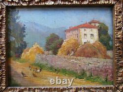 Old Very Beautiful Small Picture Landscape Bucolic Hens Beaulieu Le Puy En Velay