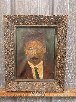 Old Vintage Painting Pretty Frame Wood Painting Oil On Canvas Portrait 1966