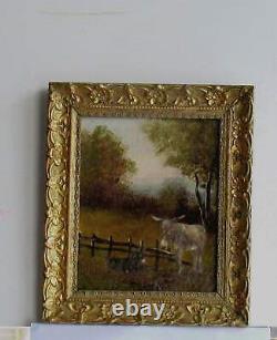 Old Wood Frame Dore Painting Oil On Canvas Two Anes In The Campaign