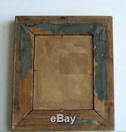 Old Wood Frame Dore Painting Oil On Canvas White Cow
