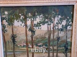 Old landscape painting with unreadable signature