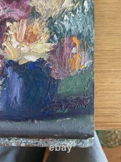 Old large oil painter's palette on wood