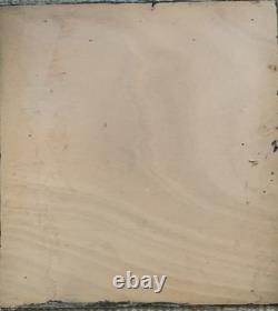 Old mixed-media oil painting, sculpture, horse and rider, signed Revest