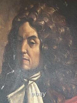 Old/oil Painting On Panels/portrait From Louis Xiv/end 19th/78cm