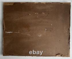 Old oil painting on wood signed C. Cipra, French landscape, c. 1930