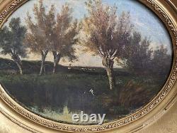 Old oil painting on wood signed and framed / France, 19th century
