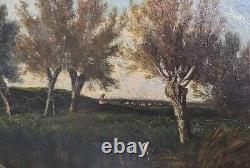 Old oil painting on wood signed and framed / France, 19th century