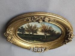 Old oil painting on wood signed and framed / France, 19th century