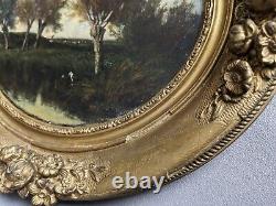 Old oil painting on wood signed and framed / France, 19th century