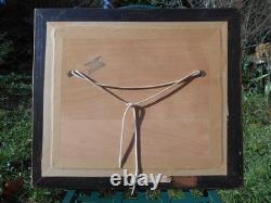 Old oil painting on wood signed by René Le Forestier, house in Brittany