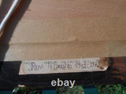 Old oil painting on wood signed by René Le Forestier, house in Brittany