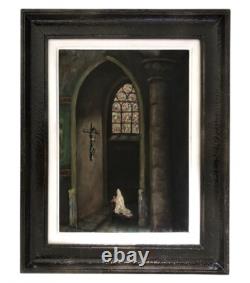 Old painting HSP Interior Church French school early 20th century