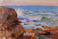 Old painting Muenier seascape impressionism Agay Saint-Raphaël Var