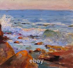 Old painting Muenier seascape impressionism Agay Saint-Raphaël Var