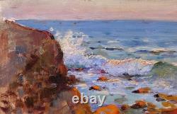 Old painting Muenier seascape impressionism Agay Saint-Raphaël Var