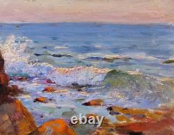 Old painting Muenier seascape impressionism Agay Saint-Raphaël Var