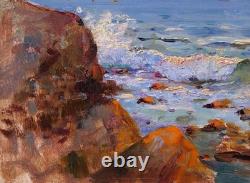 Old painting Muenier seascape impressionism Agay Saint-Raphaël Var