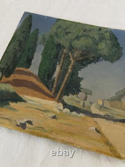 Old painting canvas signed P. Turin 1929 oil on wood
