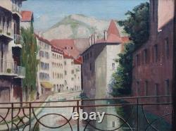 Old painting of Annecy landscape