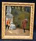 Old Painting Of A Gallant Scene In An Animated Park From The 18th Century Signed By Maurice Blum (1832-1909)