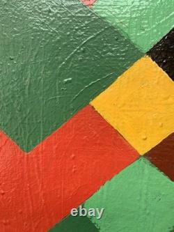 Old painting oil abstract geometric composition Cagninacci wooden frame 19th century