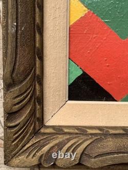 Old painting oil abstract geometric composition Cagninacci wooden frame 19th century
