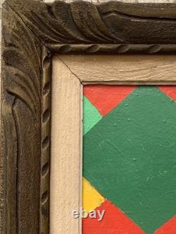 Old painting oil abstract geometric composition Cagninacci wooden frame 19th century