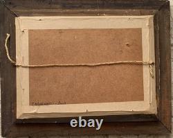Old painting oil abstract geometric composition Cagninacci wooden frame 19th century