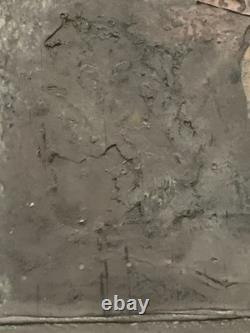 Old painting oil mixed composition sculpture portrait child motif moldings