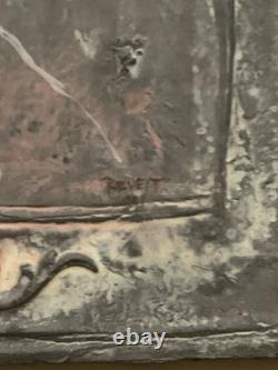 Old painting oil mixed composition sculpture portrait child motif moldings