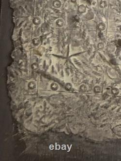 Old painting, oil, mixed media composition, sculpture, bolts, melancholic woman, signed