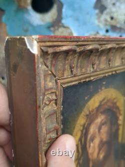 Old painting, oil on wood: Jesus Christ oil painting on wood